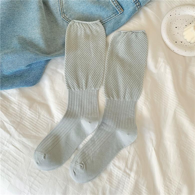 Spring And Summer Breathable Mesh White Stacking Socks Women'S Cotton Long Tube Calf Socks Japanese College Style Jk Trendy Versatile
