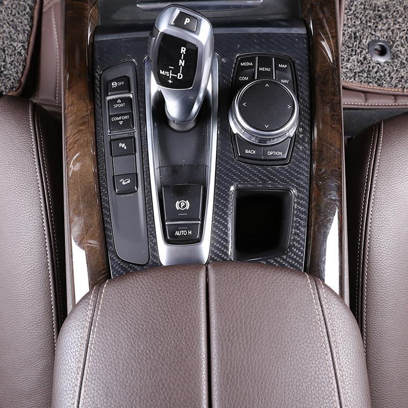 For R H D & L H D Real Carbon Fiber For BMW X5 X6 F15 F16 Car Center Gear Shift Panel Cover Frame Cover Stickers Car Accessories