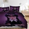 Ensemble de housse de couette Mercredi Addams 3 pièces - Lavable en machine, Comprend 1 housse de couette et 2 taies d'oreiller, Pas de couette incluse, Décoration d'intérieur toutes saisons
