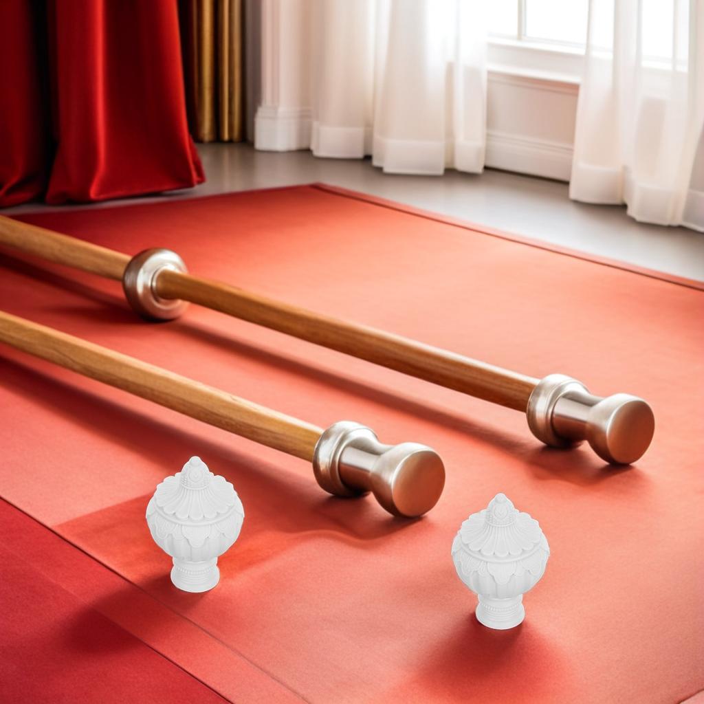 20Pcs Curtain Rod Decorative Finials Prosperity Flower Design Fit 26-28Mm Curtain Poles End Caps Plastic Replacement Drapery Rod