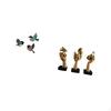 Wooden Bird Wall Art And Resin Thinker Statues Abstract Sculptures for Garden Study Room Farmhouse