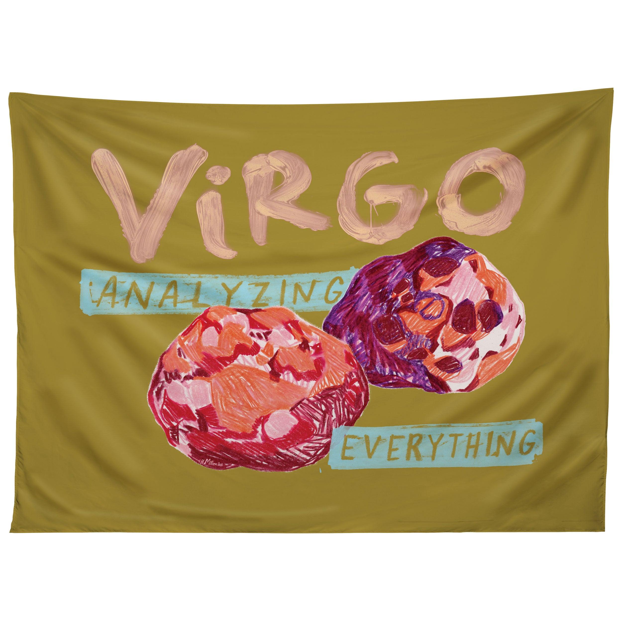 VIRGO PERFECTION IN MUSTARD YELLOW tapestry 75x100 чёрный