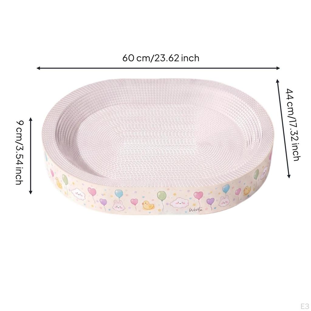 Cat Scratcher Bed with Enclosed Base Round Raised-Rims Scratch Pad