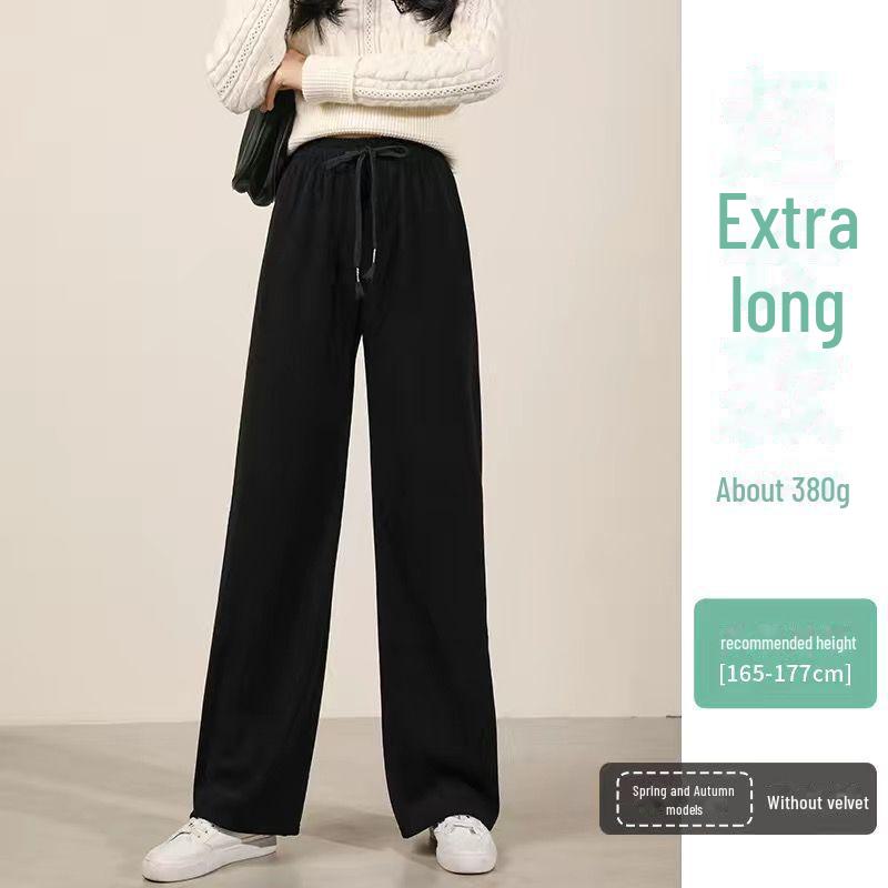 Women's 2024 Winter Plus Velvet Corduroy Wide-Leg Pants - Lambskin Lined Casual Straight Trousers