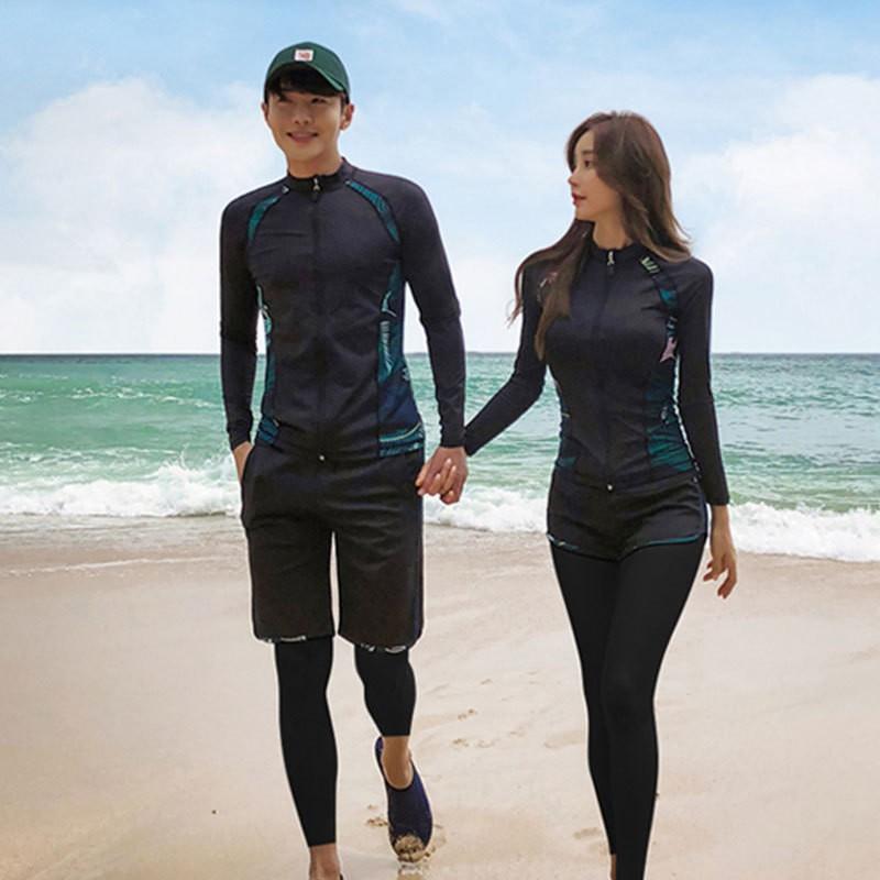 Mens UV Protection Rash Guard Set Long Sleeve Pants Quick Dry Swimwear Snorkeling Surfing Diving