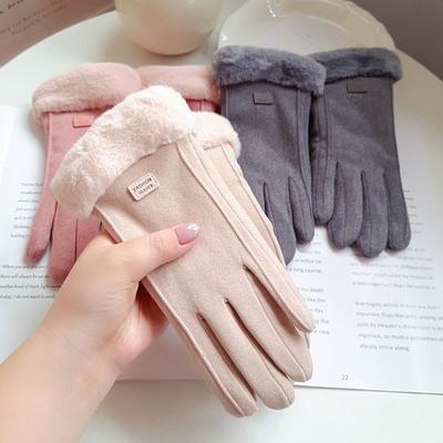 1 Pair of Comfortable Multi-color Tactile Gloves - Winter Cold-proof, Plush Winter Gloves, Outdoor Casual Gloves