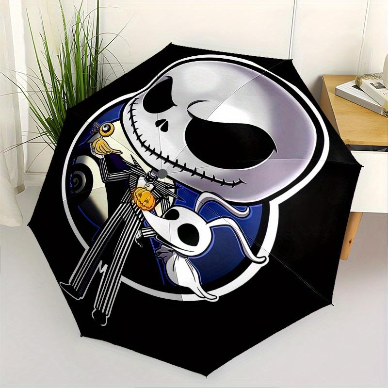 

1 Auto Open Jack Skellington, Pumpkin King Themed Colorful 8-rib Portable Umbrella for Men and Women, A Compact Commuting Companion Suitable