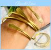 Geometric Punk Metal Bangle Set With Electroplated Finish For Unisex Fashion Accessories