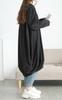 Gold Japan Plus Size Cocoon Long Long Front and Back Winter Black Women's Dress, Sleeves, Oversized, Length, Adjustment, Roomy, Outfit, Autumn/Winter,
