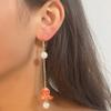 Fashion Cute Simulation Ocean Glazed Octopus Pendant Earrings Imitation Pearl Niche Ins Vacation Style Girl