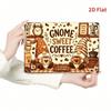 Vintage Gnome Coffee Tin Sign, Checkered Bar Kitchen Wall Art, Retro Farmhouse Decor, 7.87x11.81 In