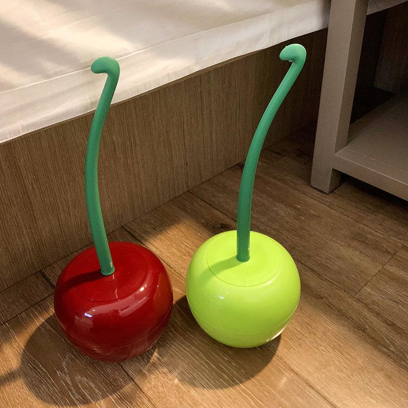 New Cherry Toilet Brush Household No Dead Angle Hand Washing Bathroom Cleaning Toilet Long Handle Brush with Base toilet cleaner