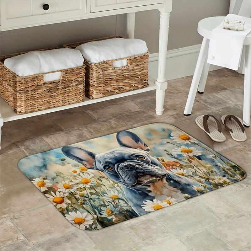 1PC Bulldog Pattern Kitchen Rugs Non-Slip Home Door Mats Pop design Living room Rug Bath Mat Carpet for Home Sink Laundry Decor
