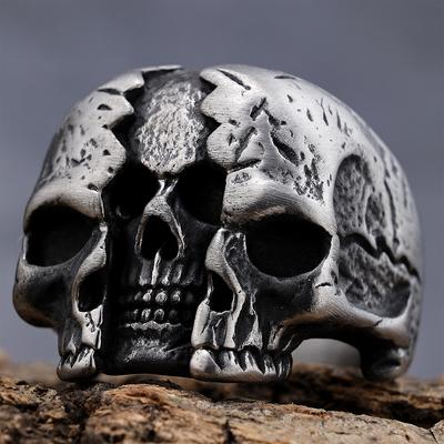 Herren Pilot Vintage Totenkopfring Lokomotive Totenkopf Totenkopfring
