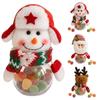 Santa Claus Design Candy Storage Jar Elk Doll Decoration Party Candy Container Kids Gift