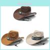 Traditional Ethnic Style Western Cowboy Hat With Sun Protection For Vacation Travel