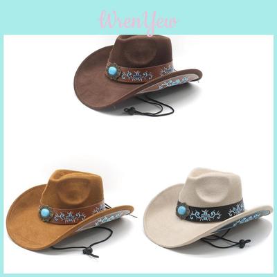 Traditional Ethnic Style Western Cowboy Hat With Sun Protection For Vacation Travel