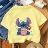 Popular Cartoon Children Tee Stitch Street Fashion For Boys Girls Summer Lightweight Casual Wear 3-14Y