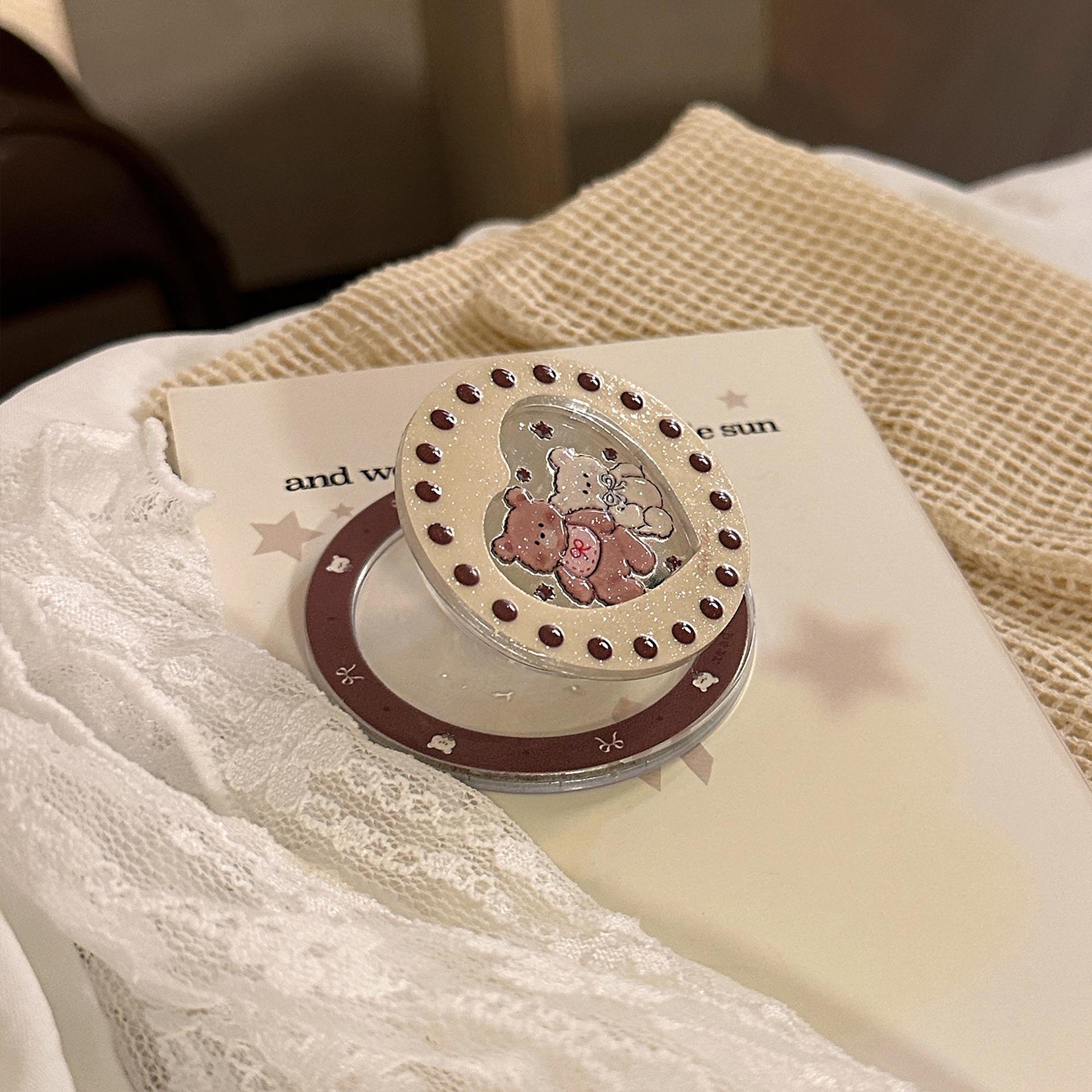 

Magnetic Stand Phone Case for Apple & Huawei - Fits iPhone 17 Pro Max, 16, 15, 13 & Cute Gold Little Bear Design. Stand Only
