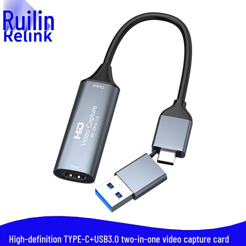 

4K HD Video Capture Card for Live Streaming & Recording with USB 3.0 and Type-C USB Interface
