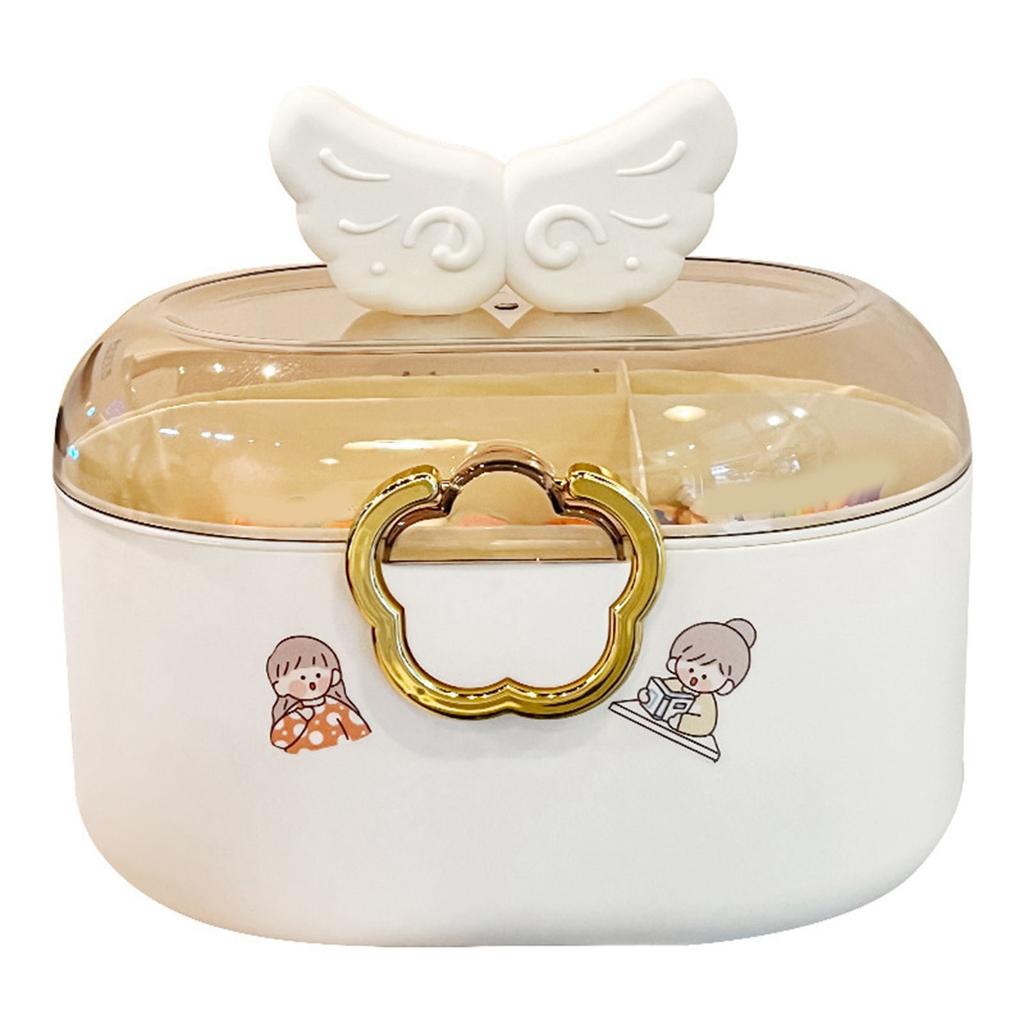 Children Cartoon Hair Accessories Box Dustproof Divided Large Capacity Hairpin with Lid for Kids