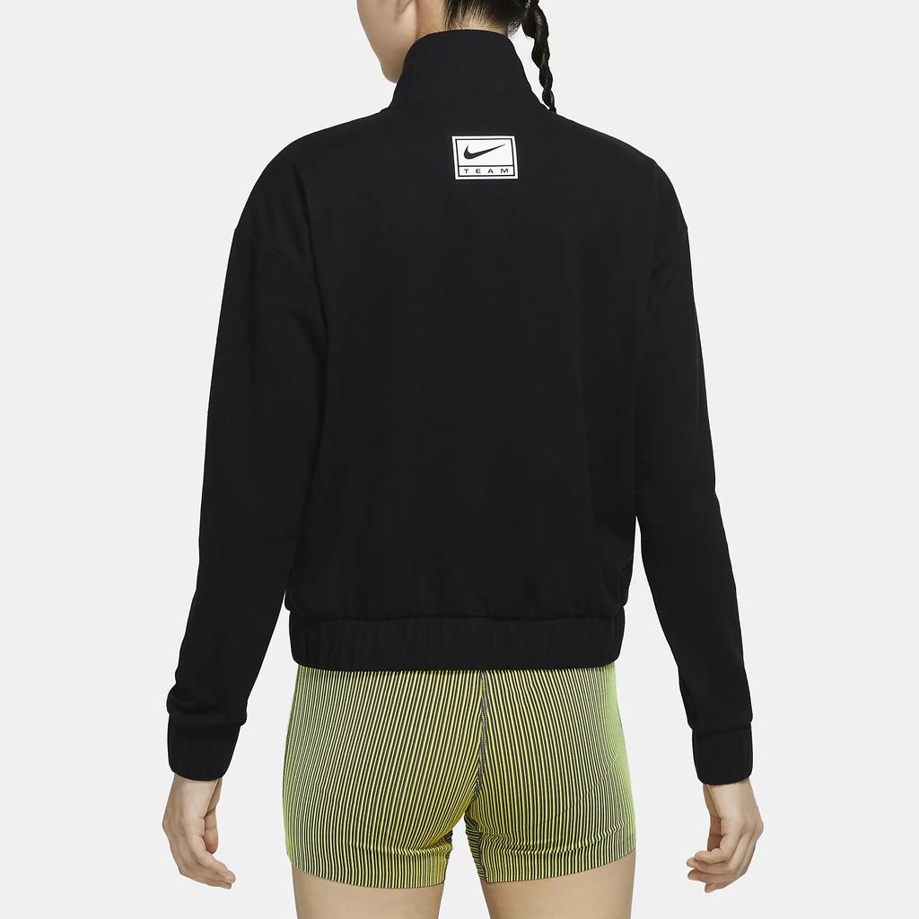 Nike Dri-Fit Swoosh Run Logo Print Zip-Up Stand Collar Jacket Women Jackets Black DQ6384-010