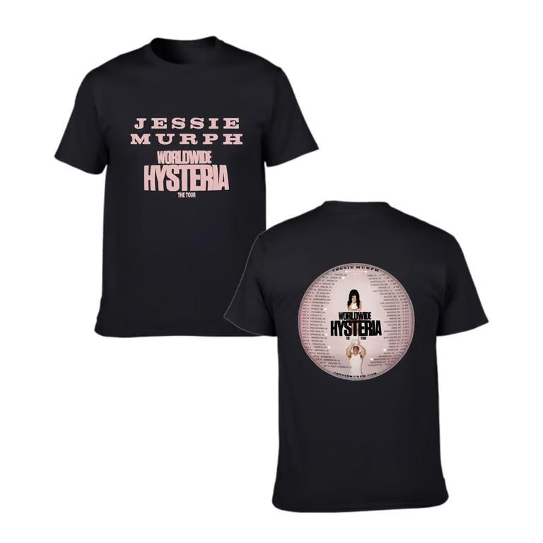 Jessie Murph Worldwide Hysterias Tour Concert Shirt with Date & City for Fans Unisex T-Shirt M