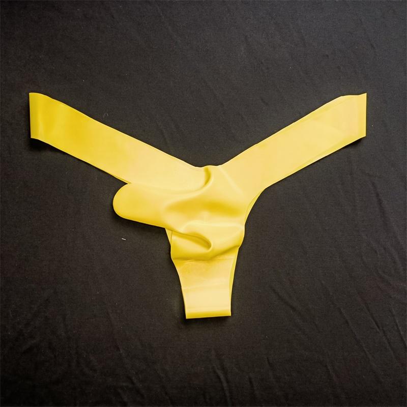 Elephant Nose Men's Latex Underwear Rubber Sexy Exotic Lingerie See-Through Thongs Ropa Interior Hombre Male Briefs Nightwear