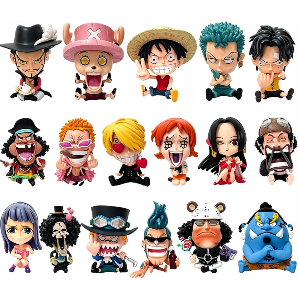 Chibi Big-Headed Luffy One Piece Gk Sitting Pose Zoro Chopper Enel Empress Action Figures Anime Toys Decorations Gifts In Stock