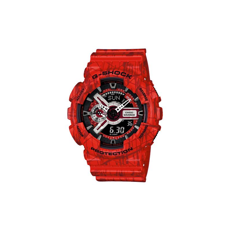 

Casio CASIOG-SHOCKSLASHPATTERN theme series, automatic LED lighting calendar, shockproof, antimagnetic and waterproof, quartz movement, GA-110SL-4 чорний