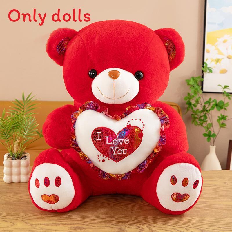 Plush Bear Gift For Valentines Day With Lighted Heart For Girls And Kids