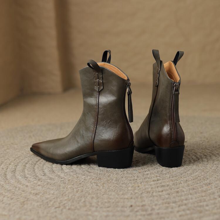 Stivaletti Western Colorati a Punta Acuta da Donna - Tacco Medio, Disponibili Taglie Grandi