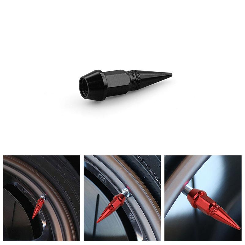 4pcs Tire Valve Caps Anti-theft Bullet Head Style Antirust Motorcycle Bike Car Wheel Tyre Tires Valve Stem Caps Accessories