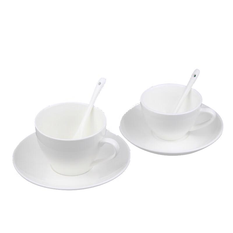 Shangqi White Ceramic Underglaze Coffee & Tea Cup Set