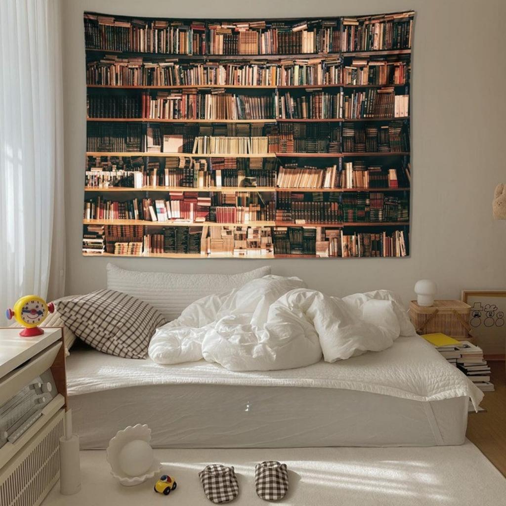Hintergrundtuch Schlafzimmer Raumrenovierung Fenster Wohnheim Schlafzimmer Raum Falsche Landschaft Hängendes Tuch Wandteppich
