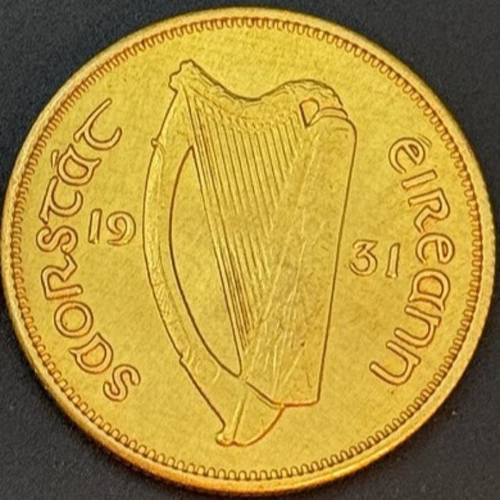 Irland, 1/2 krona, 2 shillingar, 6 pence, hästharpa mynt, samlarobjekt