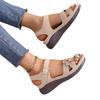Slope heel open-toed women's sandals size women's shoes autumn and summer European and American new casual beach shoes