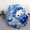 1pc Hello Kitty Blue Fantasy Umbrella with Plastic Handle,Suitable for All Seasons Home Travel Outdoor UmbrellaSanlio423