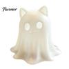 Gift for Cat Lovers 3D Printed Ghost Candle Holder, Spooky Figurine Small Halloween Party Prop with Warm Light Tabletop Home Decoration Miniature