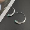 Vintage Punk-Style Turquoise Thai Silver Stud Earrings