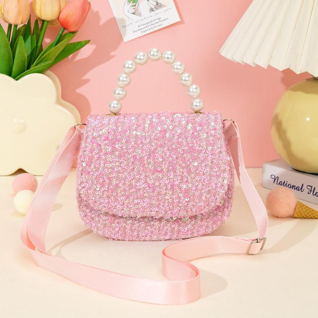Large Capacity Sequin Crossbody Handbag for Girls