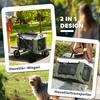 Dog Buggy Pet Buggy Dog Cart, Foldable, Removable Basket, 81 X 58 X 97.5 Cm, Black+Dark Green+White