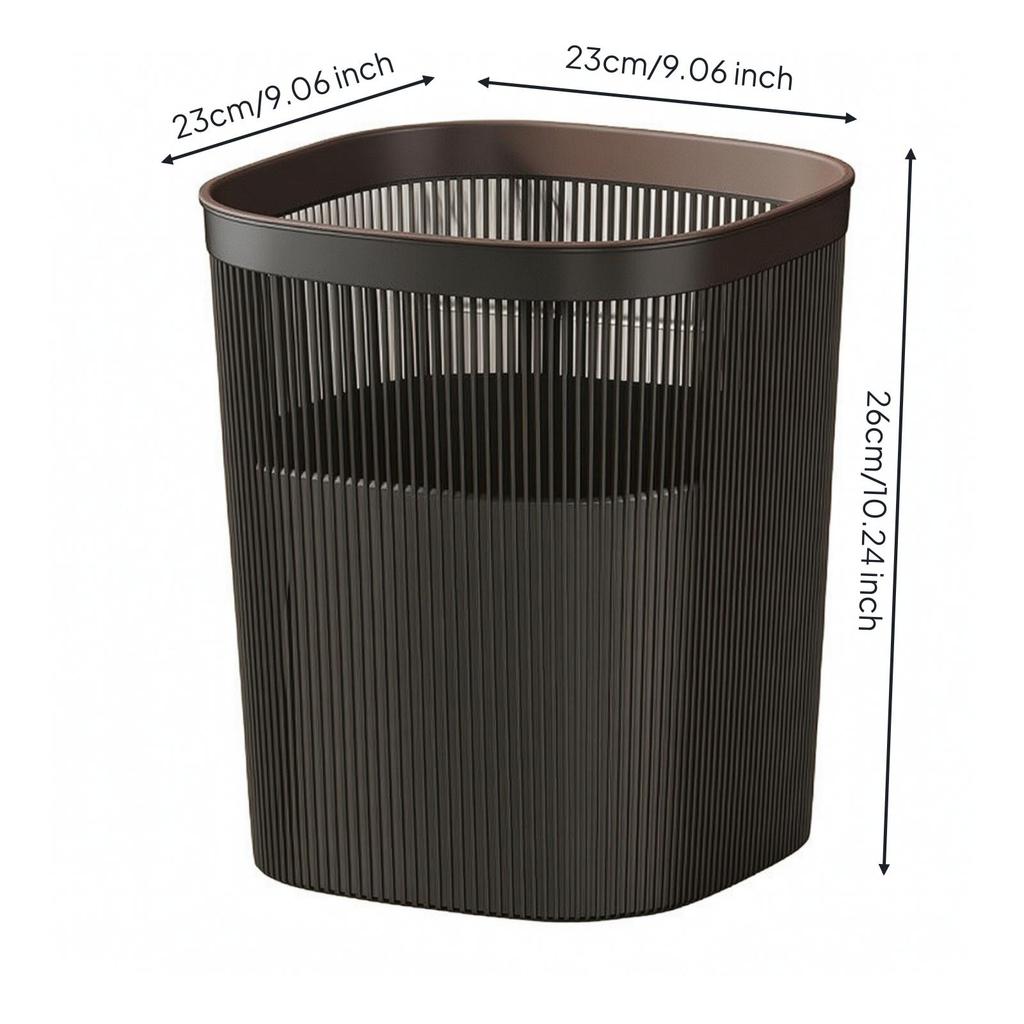 Lightweight Open-Top Wastebasket Compact Plastic with Thick Upper