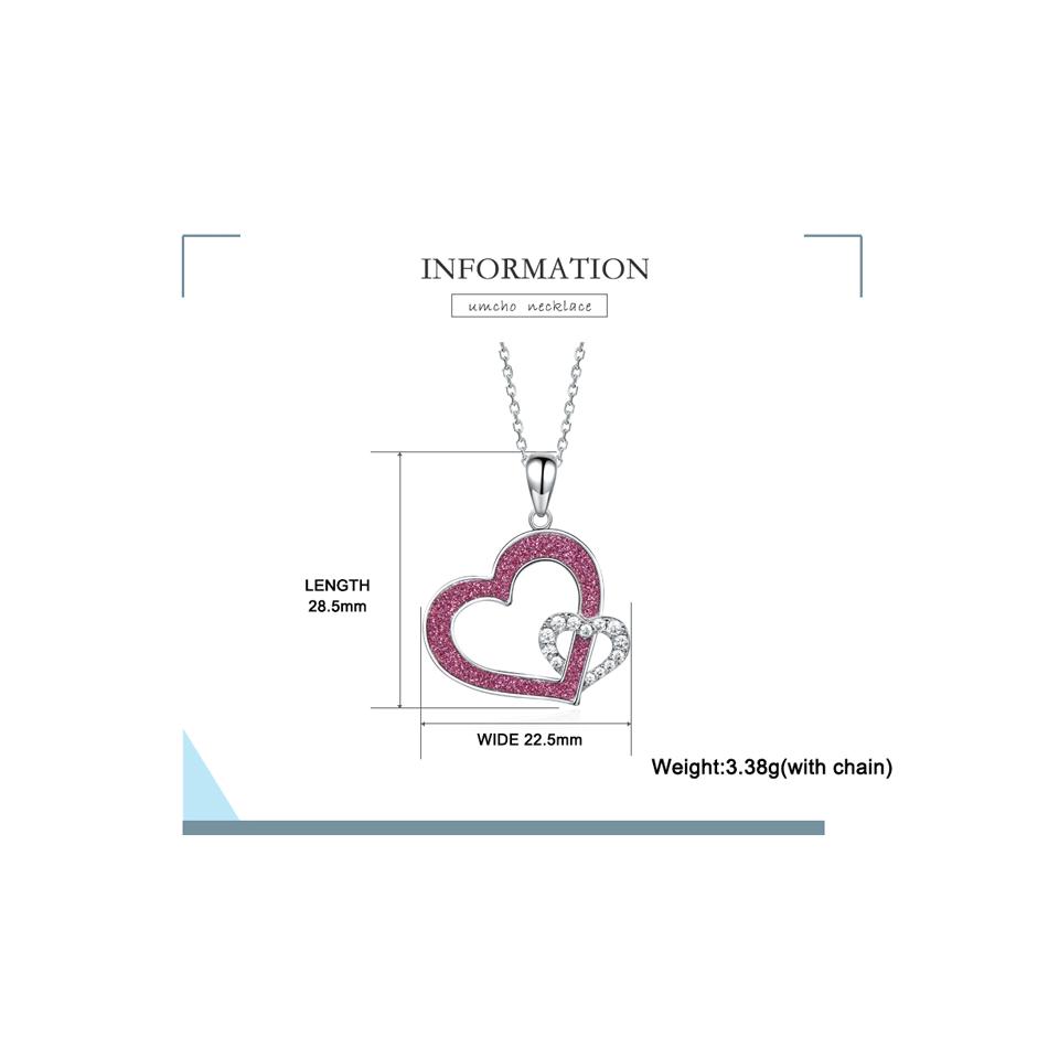 Umcho Collana con ciondolo a forma di cuore glitterato per donna, regalo per anniversario di matrimonio, festa di compleanno