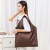 Solid Color Foldable Shopping Bag Reusable Travel Grocery Bag Eco-Friendly Shoulder Handbag For Travel Supermarket Tote Bag
