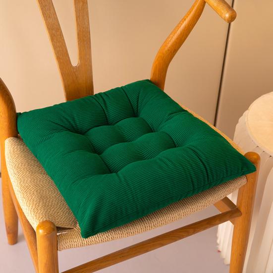Thickened Floor Cushion Corduroy Chair with Ties, Soft Square Seat Pad, Non-Slip Comfortable Office Pad Warm for Reading Nook Floor, Winter