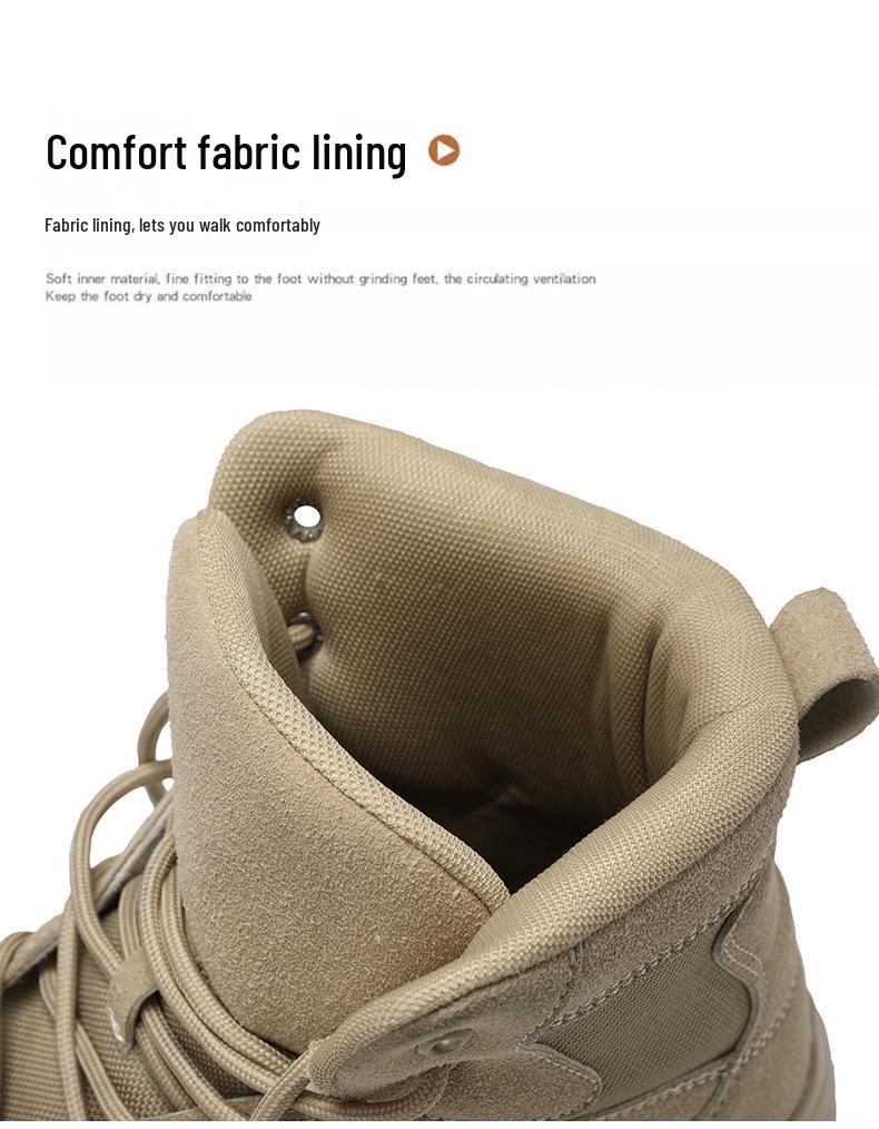 Plus Size Men's High-Top Outdoor Combat Boots - Ultra-Light, Cold Cement Outsole, Autumn/Winter Style