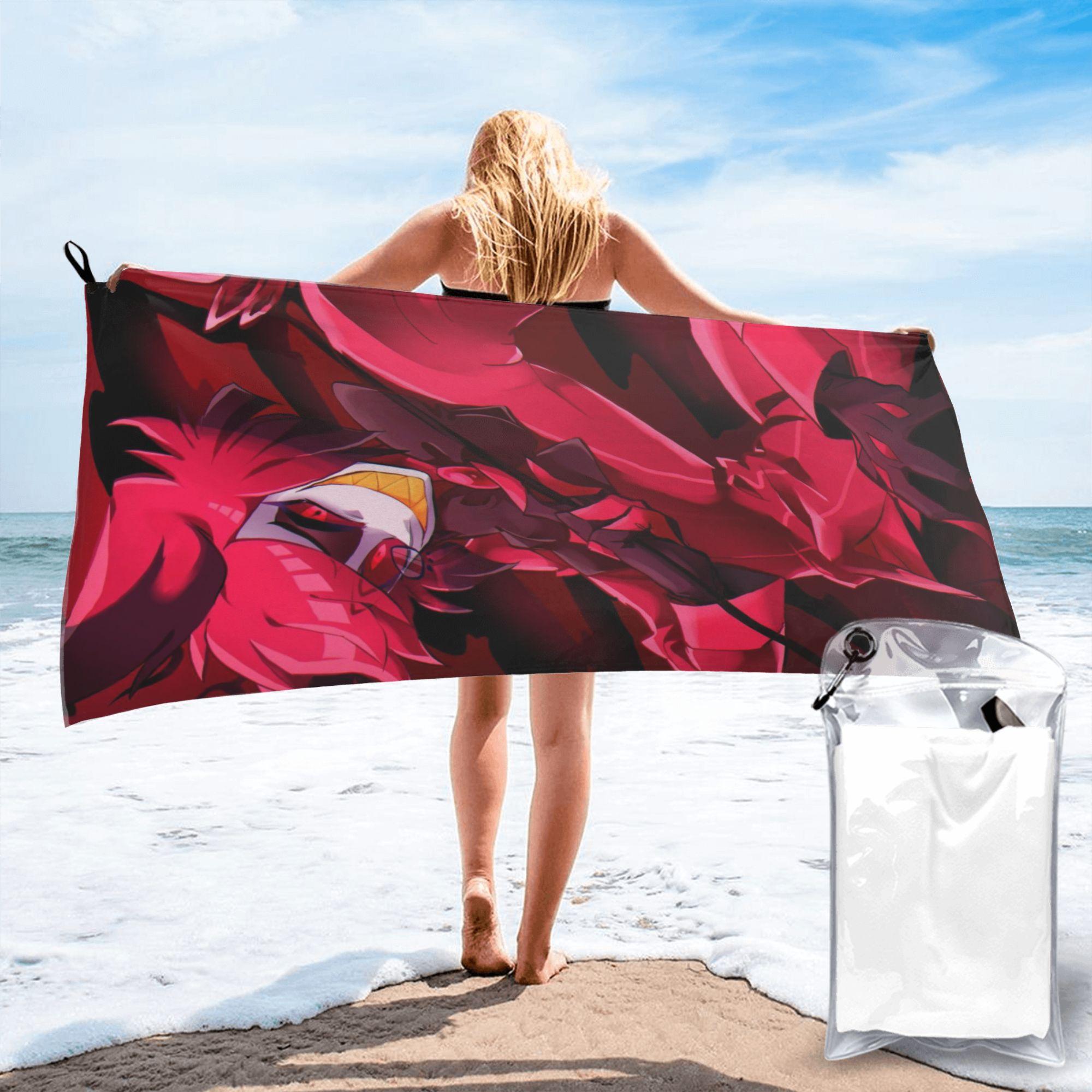 

Creative Alastor Hazbin Hotels Anime Beach Towel Soft Microfiber Quick Dry Absorbent Quick Towels For Bath W30*H60(CM)