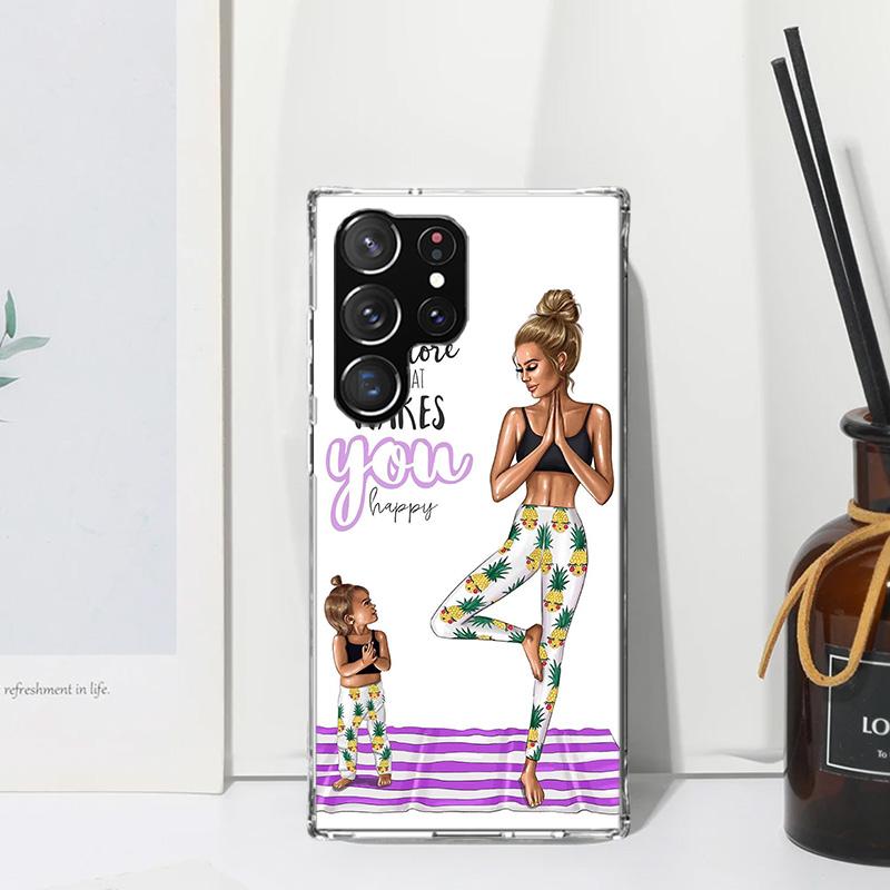 Mom Baby Girls Phone Case For Samsung Galaxy S26 S25 Edge S24 FE S23 S22 Ultra S21 Plus S20 + Art Fundas Back Cover Galaxy S24 S