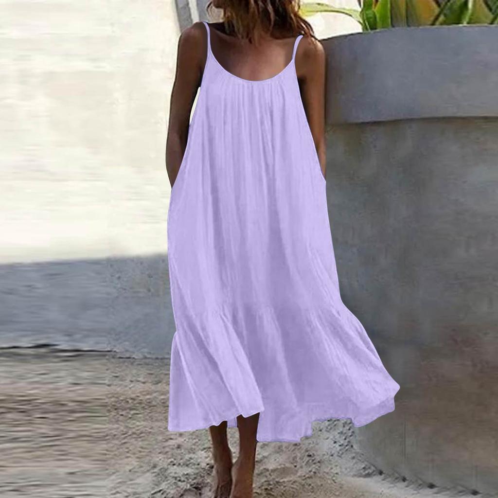 Women's Backless Strapless Dresses, Backless Loungewear Dress, Sleeveless, House Dress, Long Dress With Back Bow